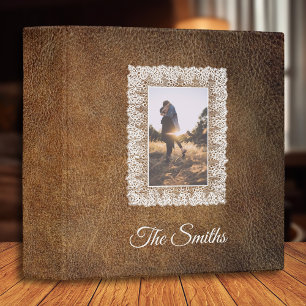 Classeur Album photo en cuir et dentelle