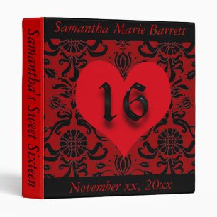 Classeur Album photo en Sweet sixteen rouge et noir.