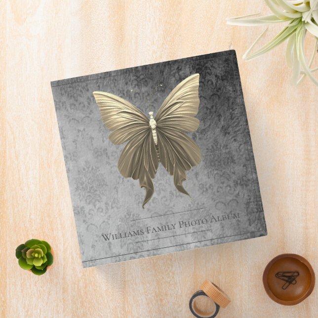Classeur Album photo famille papillon bijoux en or (In Situ)
