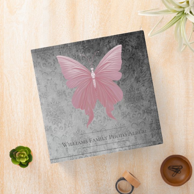 Classeur Album photo famille papillon rose bijoux (In Situ)