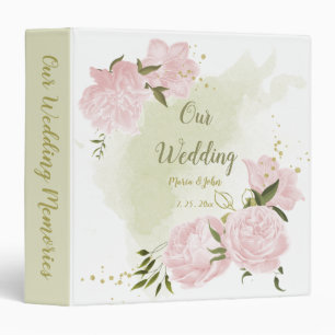 Classeur album photo feuille vert joli rose fleurs