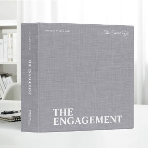 Classeur Album photo Fiançailles en lin beige personnalisé