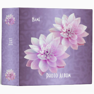 Classeur Album Photo Fleurs de Lotus Violettes Reliure