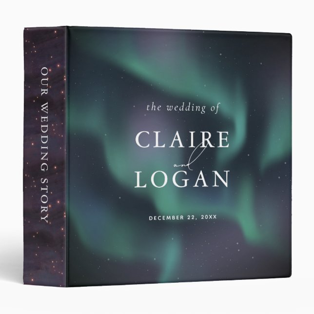 Classeur Album photo Mariage Aurora Northern Lights (Devant/Côté)