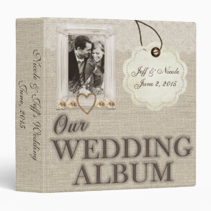 Classeur Album photo Mariage Burlap Country Couple