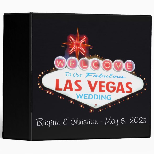 Classeur Album photo Mariage de Las Vegas (Devant/Côté)