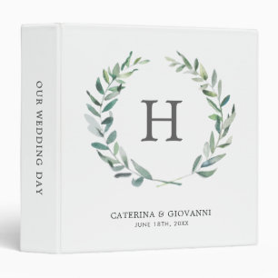 Classeur Album photo Mariage de Monogramme vert rustique