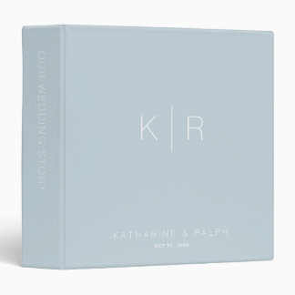 Classeur Album photo Mariage Dusty Blue Monogram