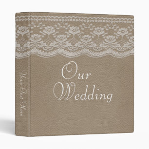 Classeur Album photo Mariage en cuir et dentelle