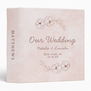 Classeur Album photo Mariage en or rose et Rose