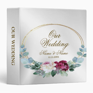 Classeur Album photo Mariage fête rose Rouge Floral verdure