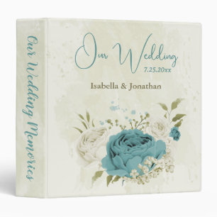 Classeur album photo mariage fleurs blanches verdure