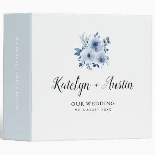 Classeur album photo mariage floral bleu