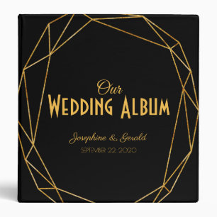 Classeur Album photo Mariage moderne Elegant Noir & Or