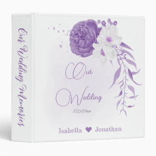 Classeur album photo mariage romantique blanc & violet
