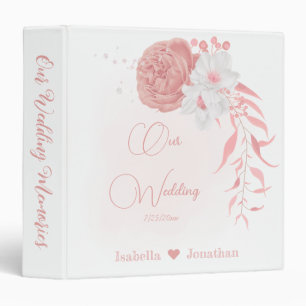 Classeur album photo mariage rose et blanc fleurs botanique