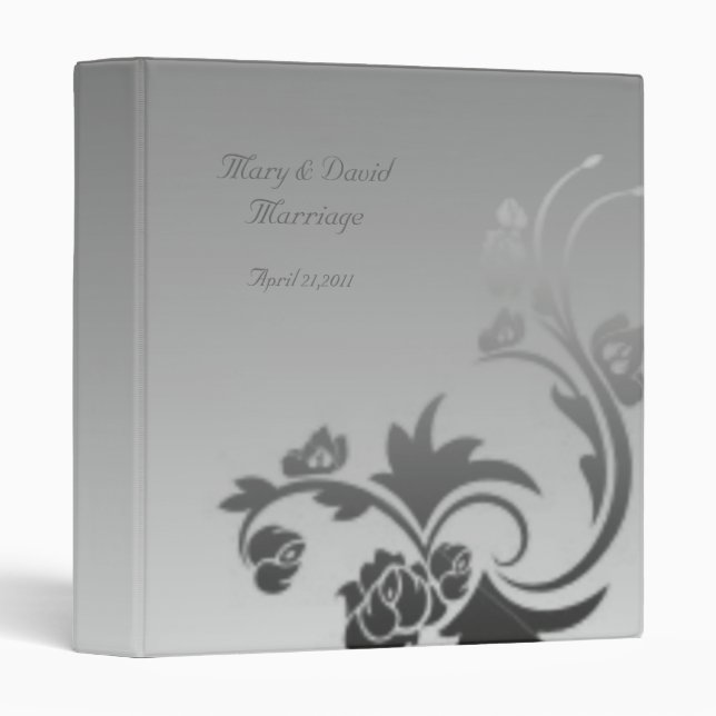 Classeur Album photo Mariage Swirls Deco (Devant/Côté)