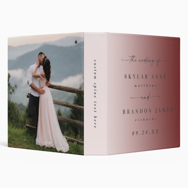 Classeur Album photo Ombre Light Pink & Wine Red Mariage (Arrière-plan)