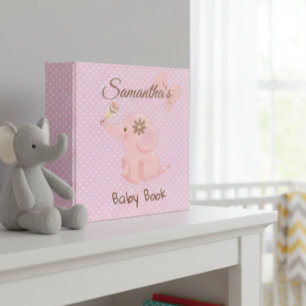 Classeur Album Photo Personnalisé Bébé Éléphant Rose