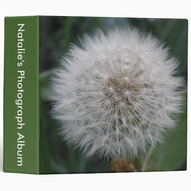 Classeur Album photo personnalisé de la fleur de andelion d (Devant/Côté)