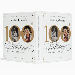 Classeur Album photo personnalisé élégant or pour 100e anni