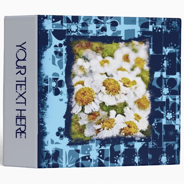 Classeur Album photo personnalisé. Fleur vintage 2 (Devant/Côté)