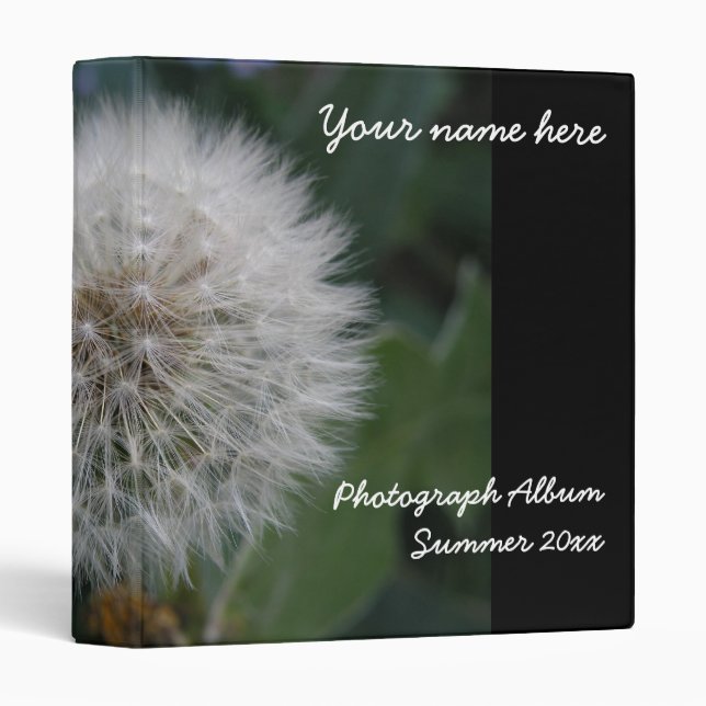 Classeur Album photo personnalisée de la fleur de Dandelion (Devant/Côté)