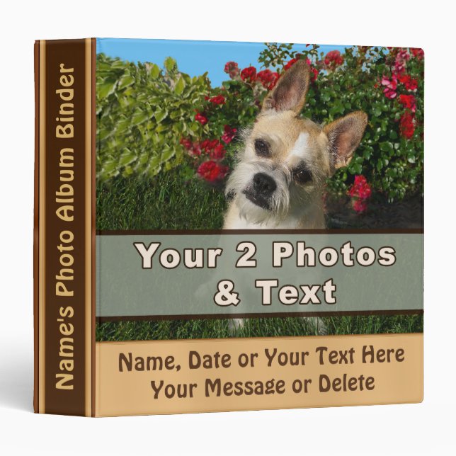 Classeur Album photo pour animaux de compagnie personnalisé (Devant/Côté)