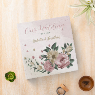 Classeur album photo romantique rose & champagne fleurs