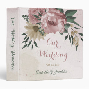 Classeur album photo romantique rose & champagne fleurs