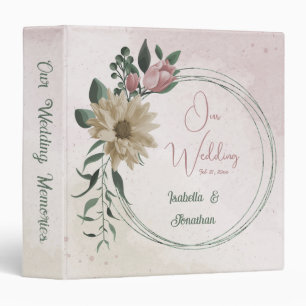 Classeur album photo romantique rose & champagne fleurs