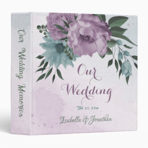 Classeur album photo romantique violet et bleu poussiéreux