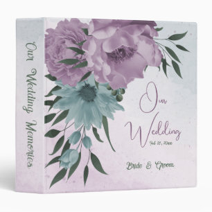 Classeur album photo romantique violet et bleu poussiéreux