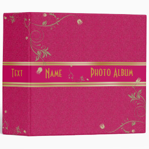 Classeur Album photo rose luxuriant floral reliure