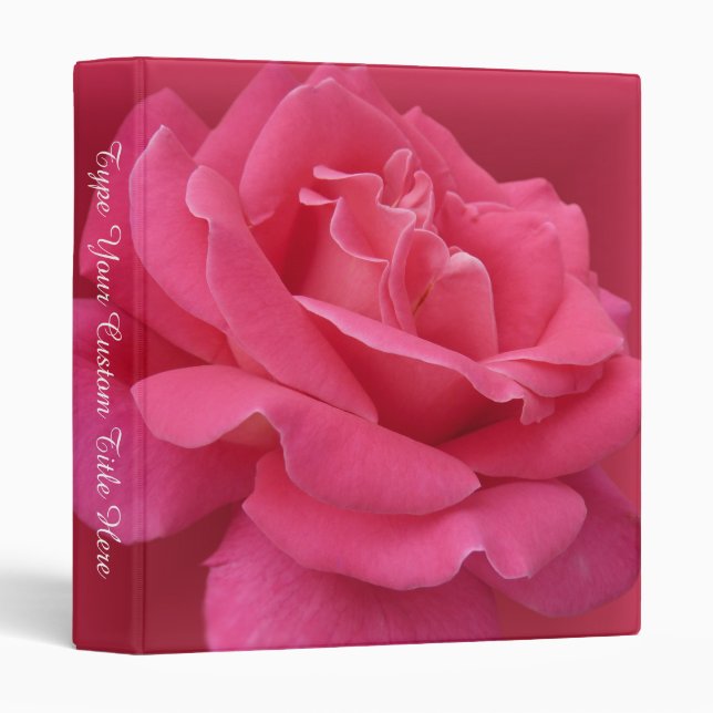 Classeur Album Photo Rose Personnalisé Rose Rose Binder (Devant/Côté)