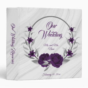 Classeur album photo royal royal violet floral argent wreat