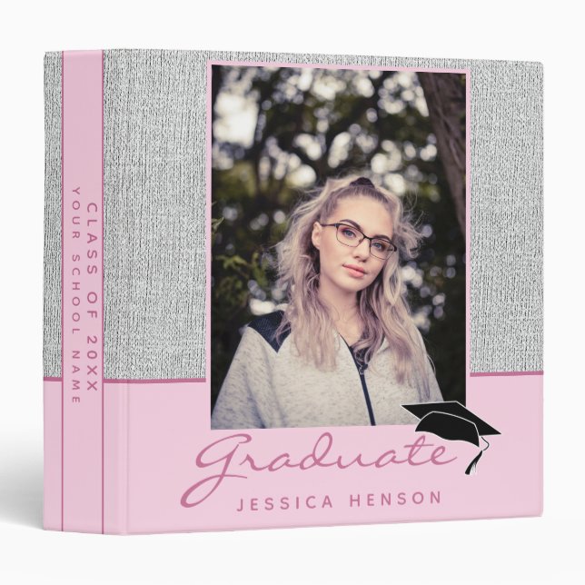 Classeur Album photo Rustic Pink Graduation Keepsaké (Devant/Côté)