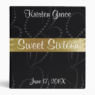 Classeur Album photo Sweet Sixteen noir et or.