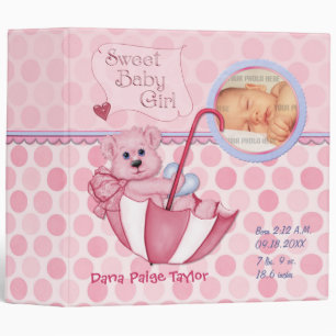 Classeur Album photo Umbrella Teddy Polka Dot pour bébé fil
