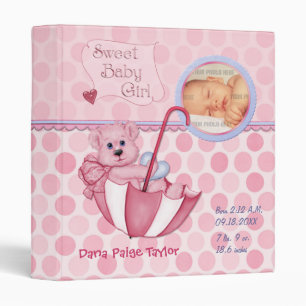 Classeur Album photo Umbrella Teddy Polka Dot pour bébé fil