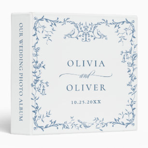 Classeur album photo Victorian Ornate Blue Floral Mariage