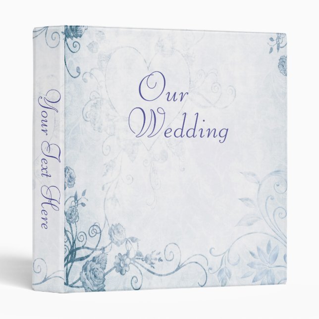 Classeur Album photo Vintage bleu élégant (Devant/Côté)