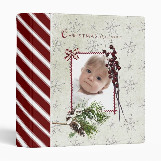 Classeur album photos d'album à Noël (Devant/Côté)