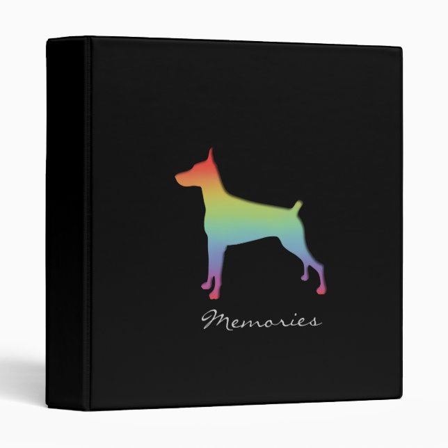 Classeur Album photos d'arc-en-ciel de dobermann (Devant/Côté)