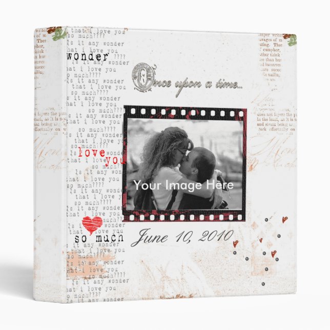 Classeur album photos de mariage (Devant/Côté)