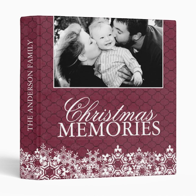 Classeur Album photos de Noël de famille (Devant/Côté)