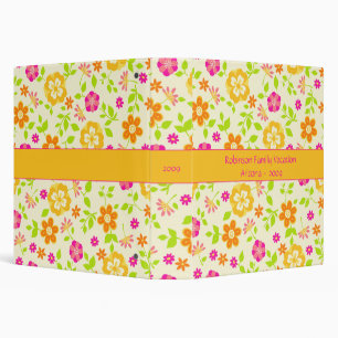 Classeur Album photos floral orange rose jaune