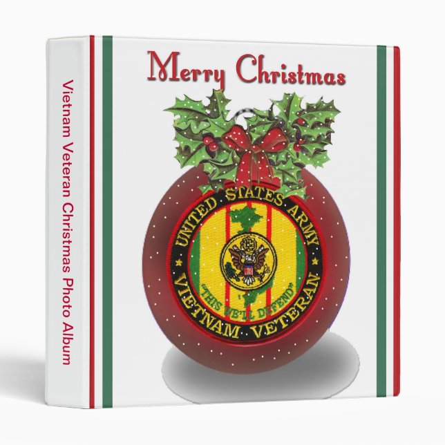 Classeur Album photos militaire de Noël de vétéran du (Devant/Côté)