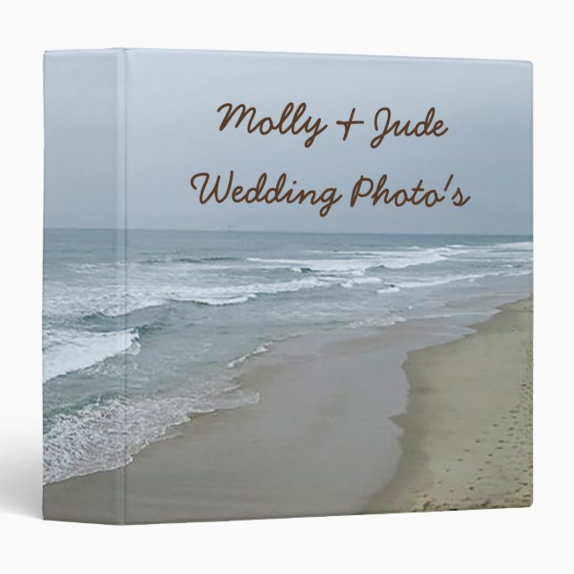 Classeur Album photos romantique de mariage de plage (Devant/Côté)