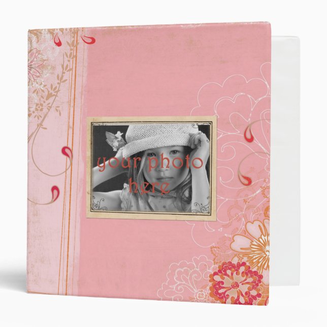 Classeur Album photos rose vintage (Devant/Intérieur)